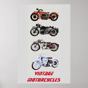 ViNTAGE MOTORCYCLES Poster
