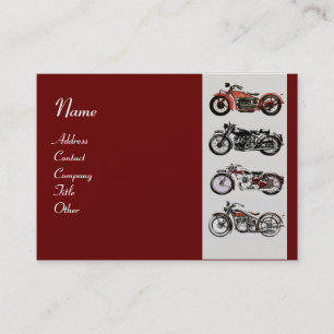 VINTAGE MOTORCYCLES red white grey Business Card
