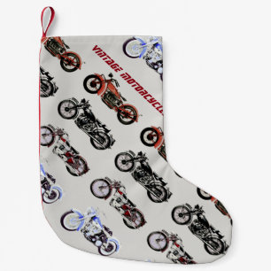 VINTAGE MOTORCYCLES SMALL CHRISTMAS STOCKING