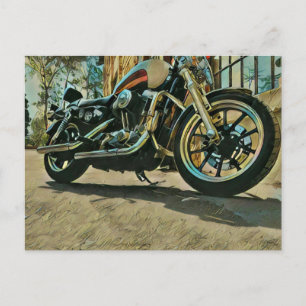 vintage motorcyclist birthday gift postcard