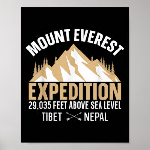 Vintage Mount Everest T Shirts Skiing Vacation Tri Poster