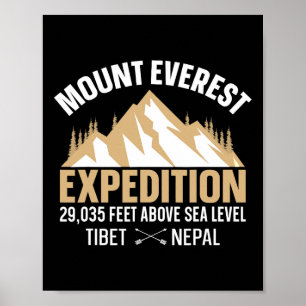 Vintage Mount Everest T Shirts Skiing Vacation Tri Poster