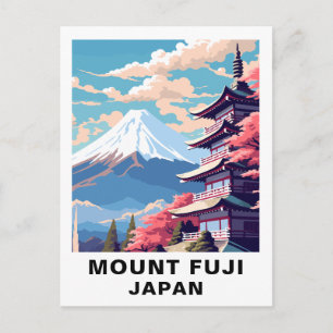 Vintage Mount Fuji, Japan Travel Postcard
