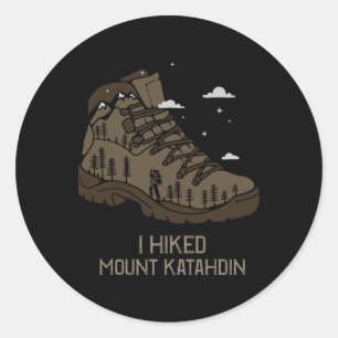 Vintage Mount Katahdin Camping Hiking Boot Classic Round Sticker