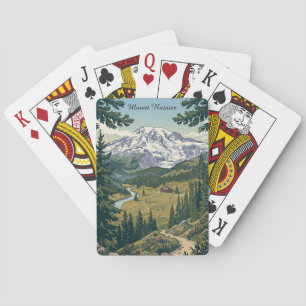 Vintage Mount Rainier National Park Travel Playing Cards