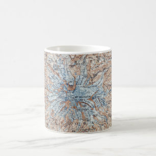 Vintage Mount Rainier Topographical Map Washingto Coffee Mug