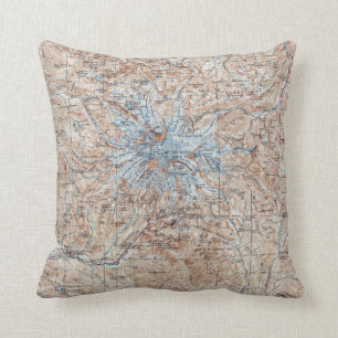 Vintage Mount Rainier Topographical Map Washington Cushion