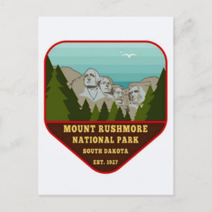 Vintage Mount Rushmore Illustration Postcard