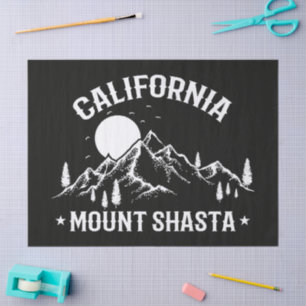 Vintage Mount Shasta California Travel Tissue Paper