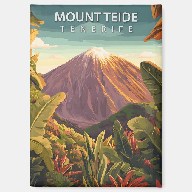 Vintage Mount Teide Tenerife Canary Islands Magnet (Front)