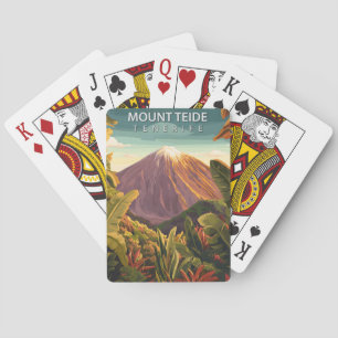 Vintage Mount Teide Tenerife Canary Islands Playing Cards
