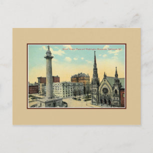 Vintage Mount Vernon Place Baltimore Maryland Postcard