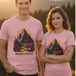Vintage Mountain Adventure Red Tone Outdoor Tri-Blend Shirt