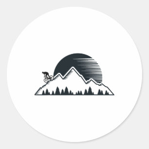 Vintage Mountain Bike - Outdoor Mtb Downhill Bikin Classic Round Sticker