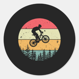 Vintage Mountain Bike-retro Downhill Biking Classic Round Sticker