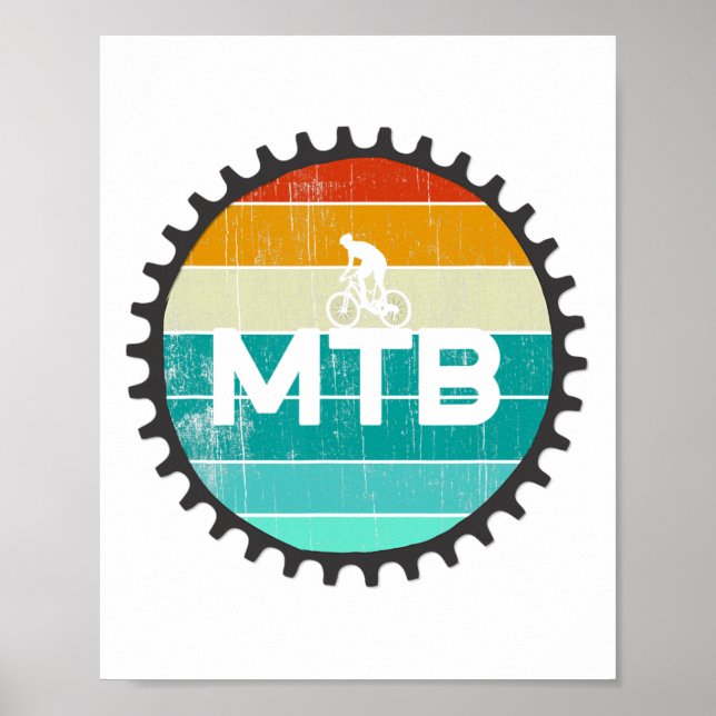 Vintage Mountain Bike - Retro Downhill Mtb Biking  Poster (Front)