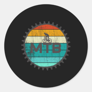 Vintage Mountain Bike Retro Mtb Biking Classic Round Sticker