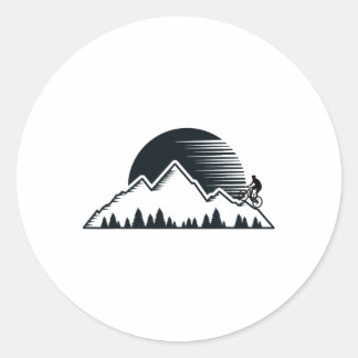 Vintage Mountain Bike Tee - Mtb Downhill Biking Me Classic Round Sticker