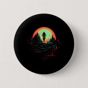 Vintage Mountain Biking 6 Cm Round Badge