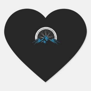 Vintage Mountain Biking Mountainbike Dirt Bike MTB Heart Sticker