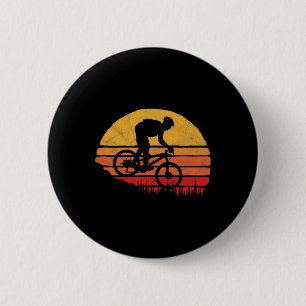 Vintage Mountain Biking Outdoor Retro Sunset Graph 6 Cm Round Badge