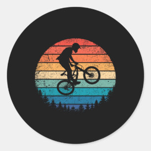 Vintage Mountain Biking Retro Gift Downhill Enduro Classic Round Sticker