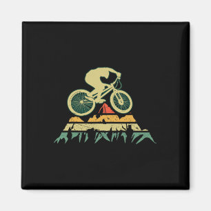 Vintage Mountain Biking Silhouette Biker Cyclist B Magnet