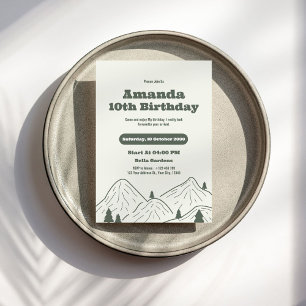 Vintage Mountain Birthday Invitation