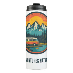 Vintage Mountain Camper Van Hoodie Thermal Tumbler