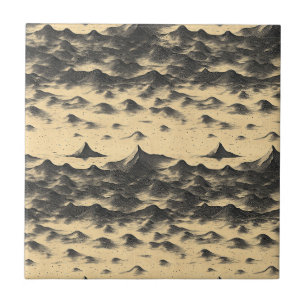 Vintage Mountain Clouds Landscape (10) Ceramic Tile