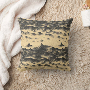 Vintage Mountain Clouds Landscape (10) Cushion