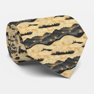 Vintage Mountain Clouds Landscape (1) Tie