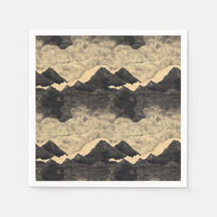 Vintage Mountain Clouds Landscape (2) Napkin