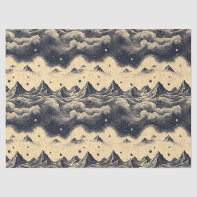 Vintage Mountain Clouds Landscape (3) Tissue Paper (Front)
