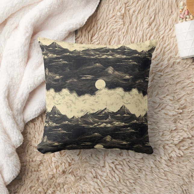 Vintage Mountain Clouds Landscape (5) Cushion (Blanket)