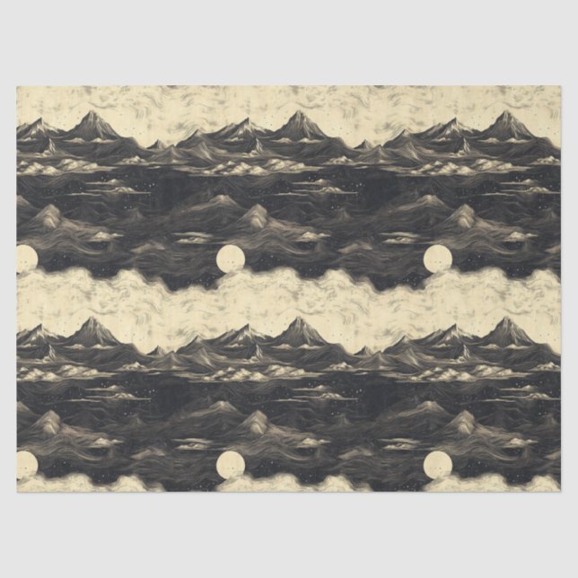 Vintage Mountain Clouds Landscape (5) Tissue Paper (Front)