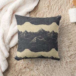 Vintage Mountain Clouds Landscape (6) Cushion