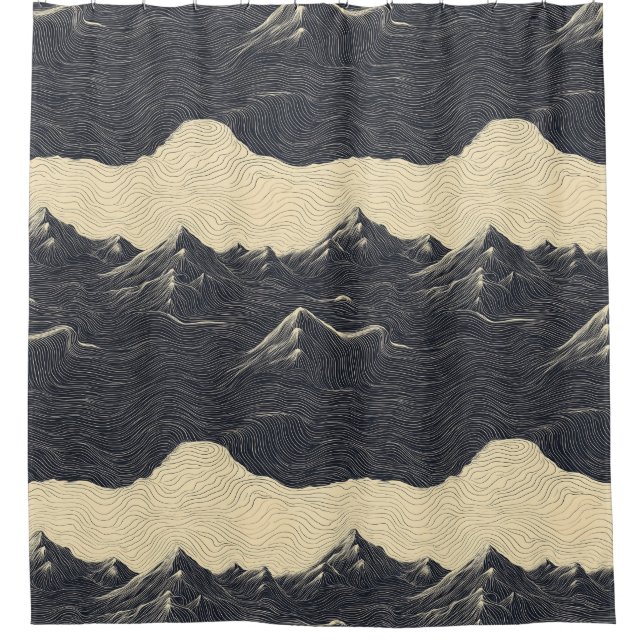 Vintage Mountain Clouds Landscape (6) Shower Curtain (Front)