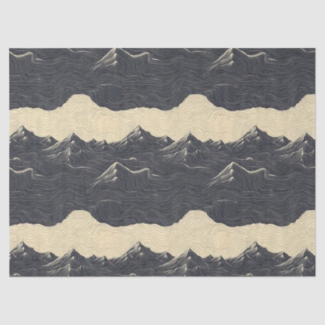 Vintage Mountain Clouds Landscape (6) Tissue Paper (Front)