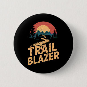 Vintage Mountain Hiker Trail Blazer Retro Hiking C 6 Cm Round Badge