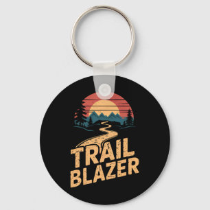 Vintage Mountain Hiker Trail Blazer Retro Hiking C Key Ring