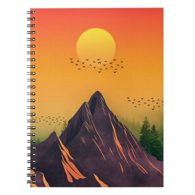 VINTAGE MOUNTAIN NATURE SUNSET NOTEBOOK (Front)