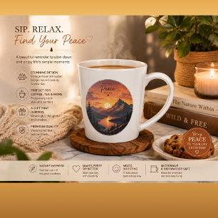 Vintage Mountain Sunset Coffee Mug Retro Nature
