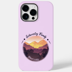 Vintage Mountain Sunset Farmhouse Retreat Purple Case-Mate iPhone 14 Pro Max Case