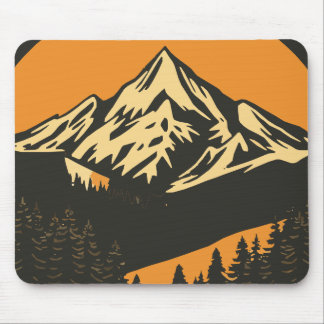Vintage Mountain Sunset Mouse Pad