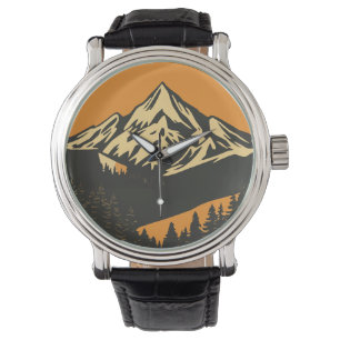 Vintage Mountain Sunset  Watch
