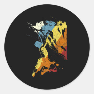 Vintage mountaineer climbing climber bouldering classic round sticker