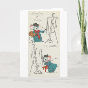 Vintage "Mouse Artist" Get Well Card
