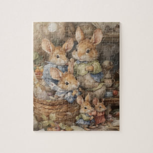 Vintage Mouse Family Jigsaw Puzzle