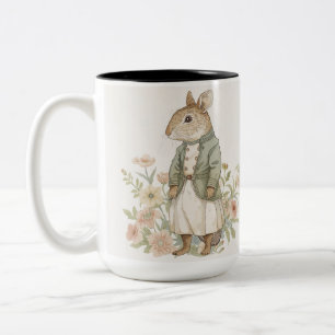 Vintage Mouse Floral Two-Tone Coffee Mug Gift